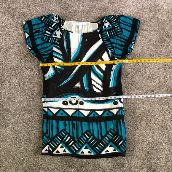 New York & Company Geometric Dress  Size S Bell Sleeves Colorful Summer - Picture 6 of 12